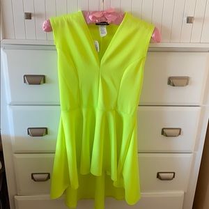 Lime green high low going out top. New